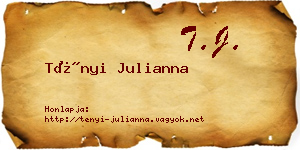 Tényi Julianna névjegykártya