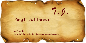 Tényi Julianna névjegykártya